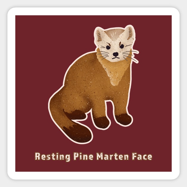Resting Pine Marten Face Sticker by Annelie